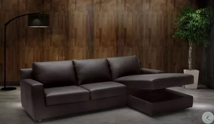 Taylor Brown Leather RAF Sectional