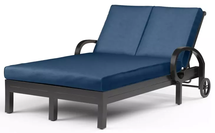 Monterey Spectrum Indigo 78" Outdoor Double Chaise with Self Welt