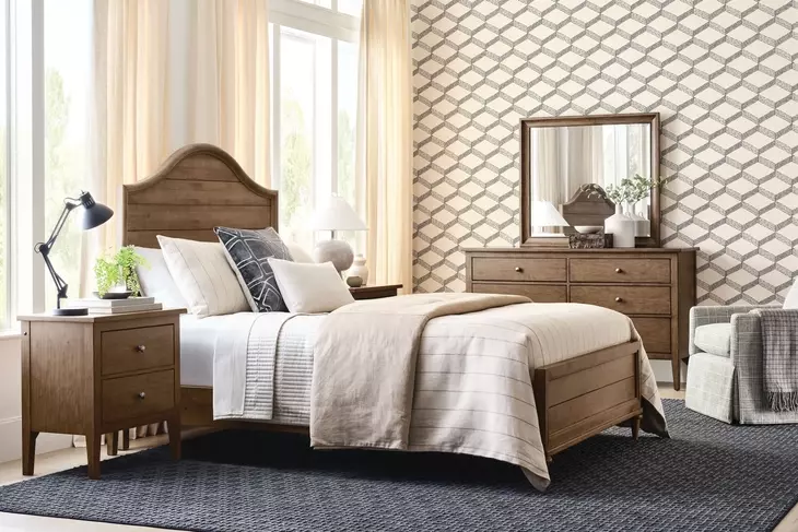 Pinecrest Bark 6 Drawer Glenwood Dresser with Rectangular Mirror