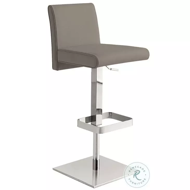 Vittoria Taupe Leather Bar Stool