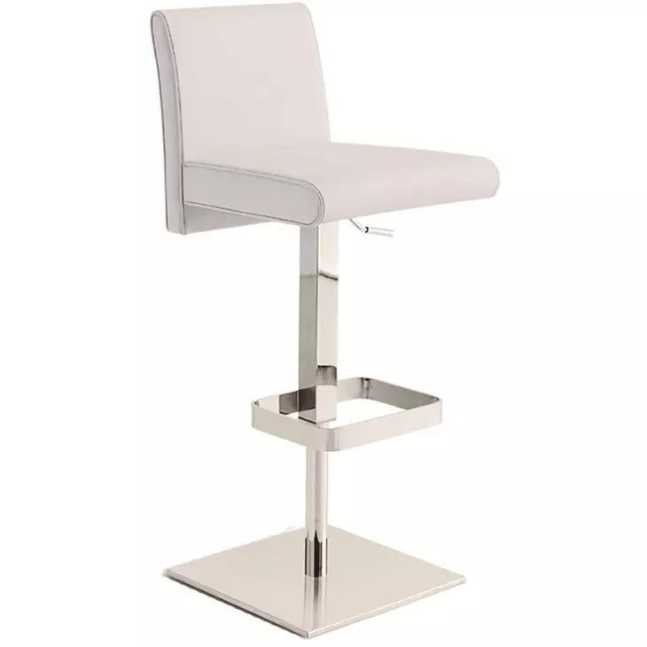 Vittoria White Leather Bar Stool