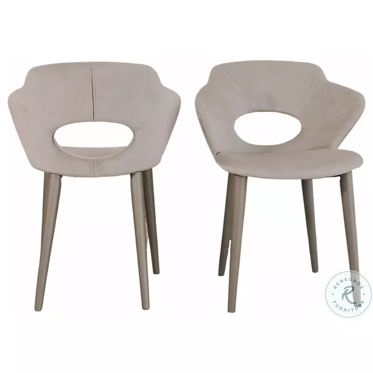 Marilyn Light Gray Velvet Arm Chair Set Of 2