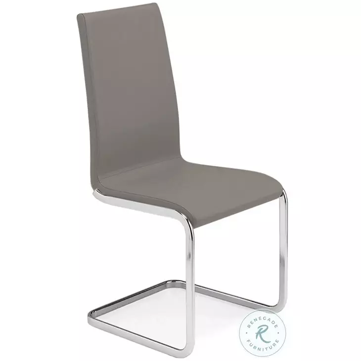 Aurora Taupe Leather Dining Chair Set of 2