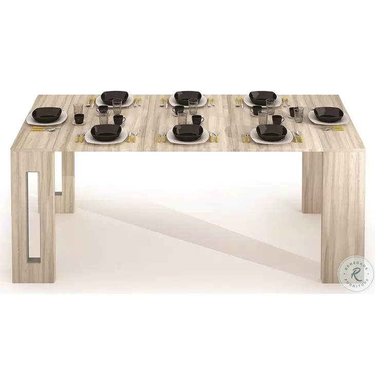 Erika Light Oak Extendable Console Dining Table