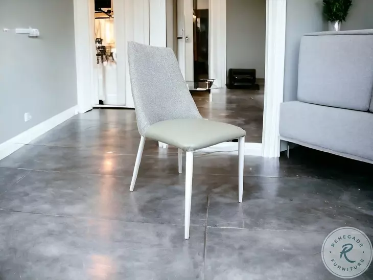 Mia Gray Leather Dining Chair Set of 2
