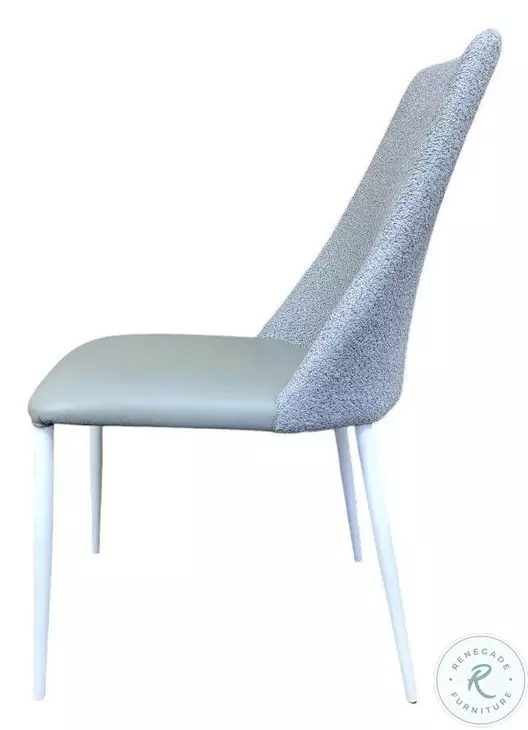 Mia Gray Leather Dining Chair Set of 2