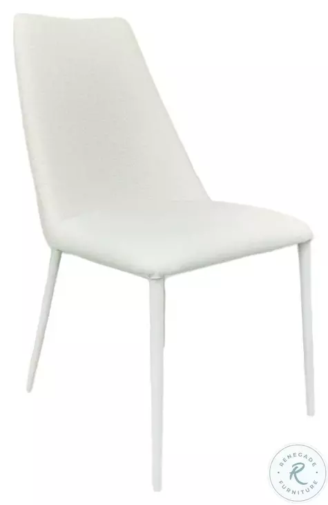 Mia White Leather Dining Chair Set of 2