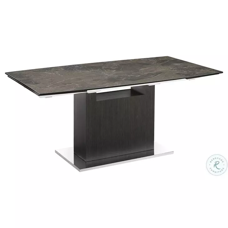 Olivia Brown And Dark Grey Oak Extendable Dining Table