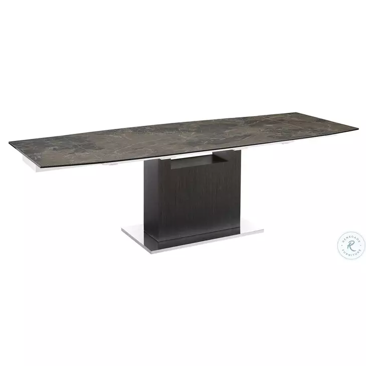 Olivia Brown And Dark Grey Oak Extendable Dining Table