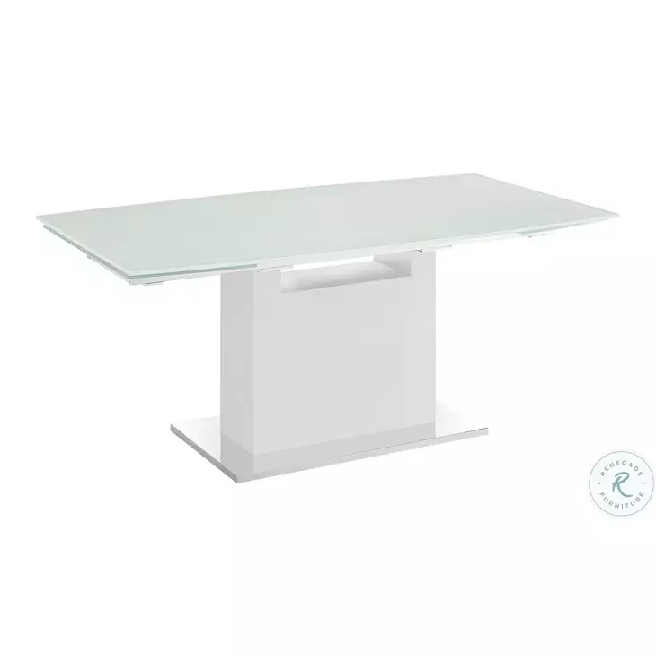 Olivia White Glass Extendable Dining Table