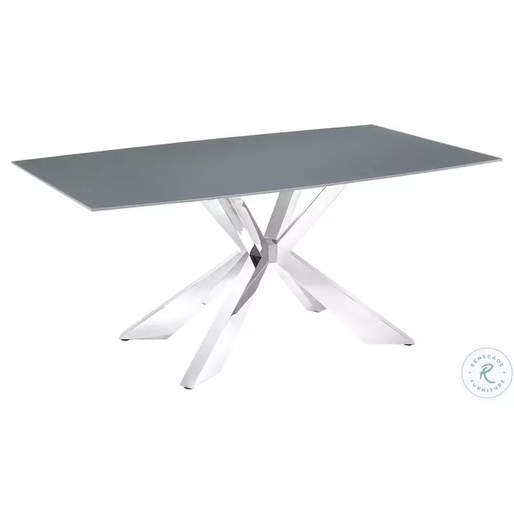 Icon Grey And High Polished Stainless Steel Dining Table