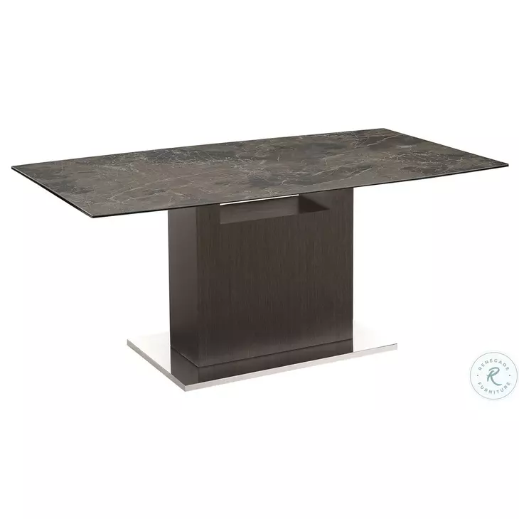 Olivia Brown Marbled And Dark Grey Oak Dining Table