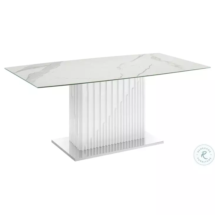 Moon White Marble Dining Table