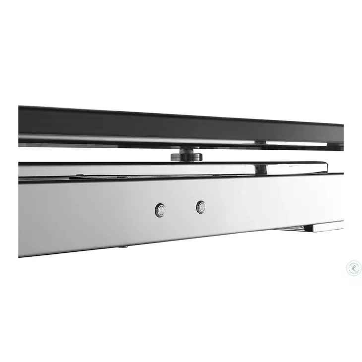 Icon Motorized Gray And High Polished Stainless Steel Extendable Dining Table