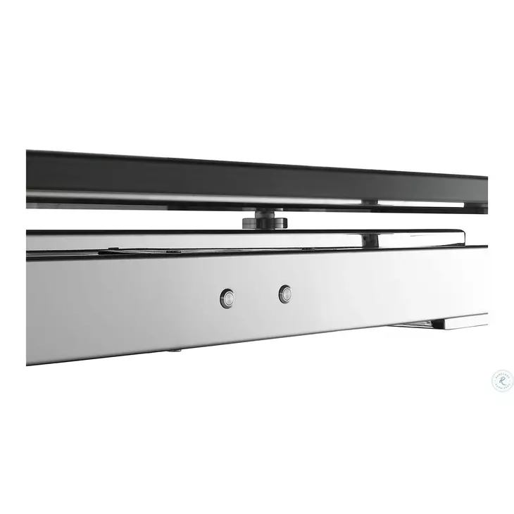 Icon Motorized White And High Polished Stainless Steel Extendable Dining Table