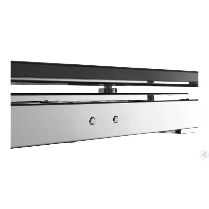 Icon Motorized Smoked And Polished Stainless Steel Extendable Dining Table