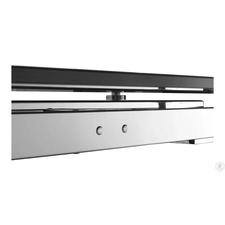 Olivia Motorized White Glass Extendable Dining Table