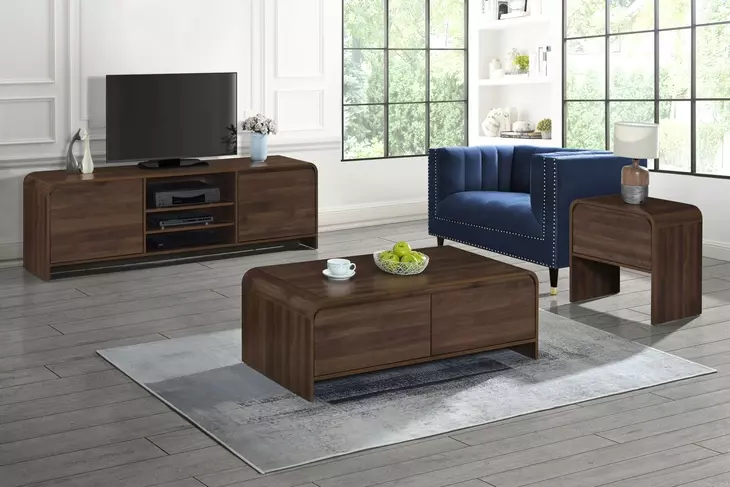 Mara Walnut Rectangular End Table