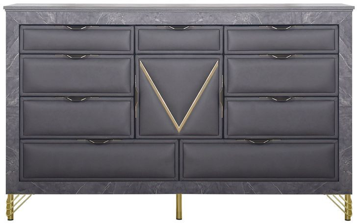 Symmetry Charcoal 10 Drawer Dresser
