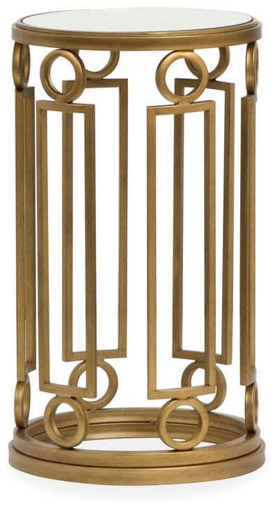 Serenelle Burnished Brass Round Accent Table