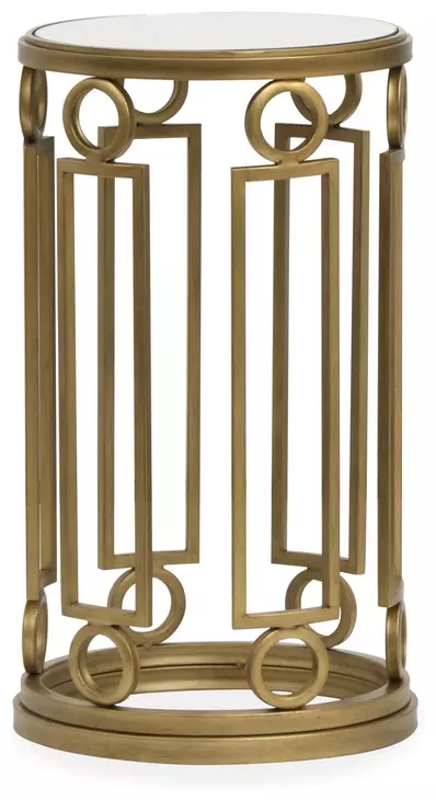 Serenelle Burnished Brass Round Accent Table