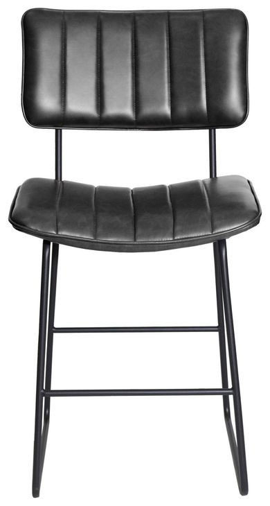 Tribeca Black Vegan Leather Counter Height Stool