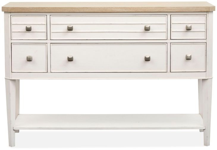 Echo Isles Sea Pearl and Driftwood 6 Drawer Sideboard