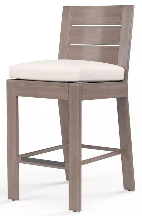 Laguna Canvas Natural Upholstered Outdoor Bar Stool