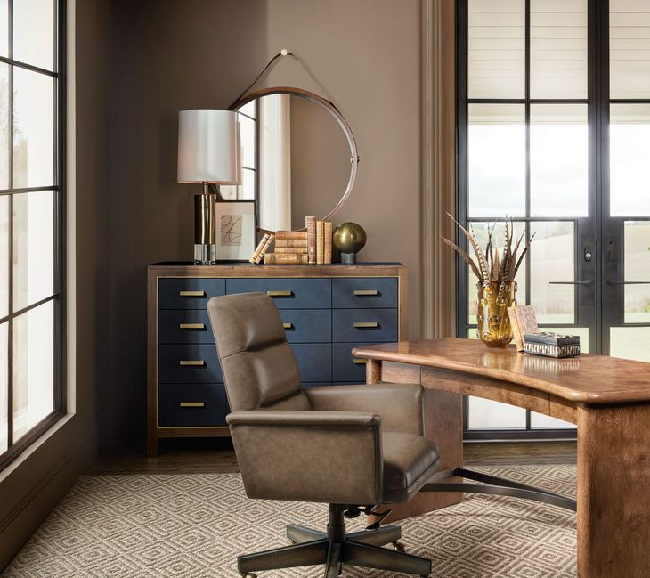 Mosaic Medium Walnut and Navy Blue 12 Drawer Geneva Accent Chest