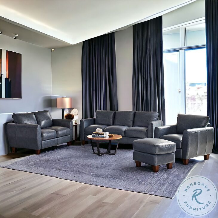 TerraTrek Blue Leather Living Room Set from Bellavita Leather Coleman