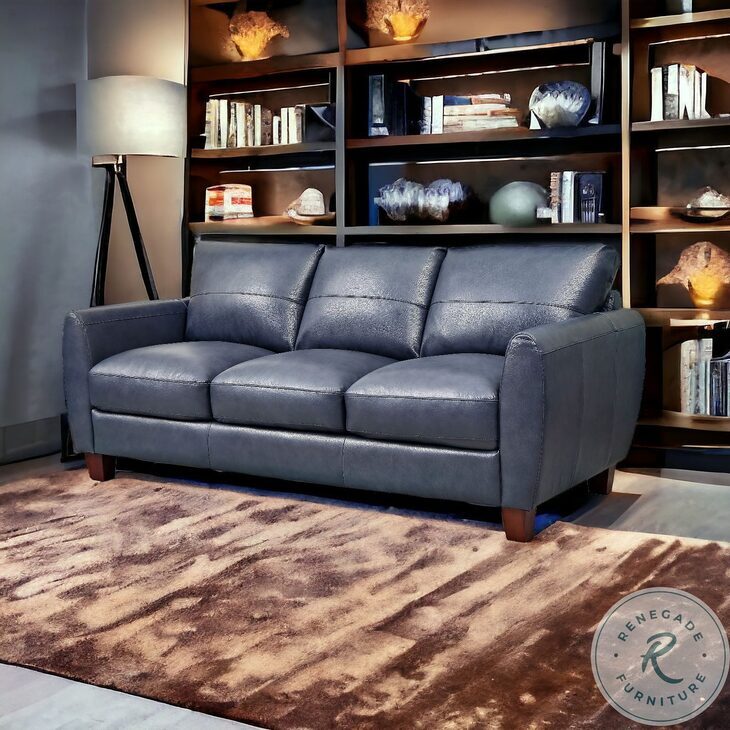 TerraTrek Blue Leather Living Room Set from Bellavita Leather Coleman