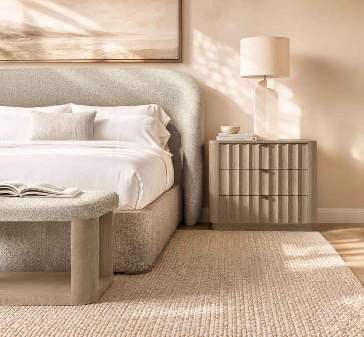 Loggia Beige Performance Fabric 58" Bed Bench with Storage