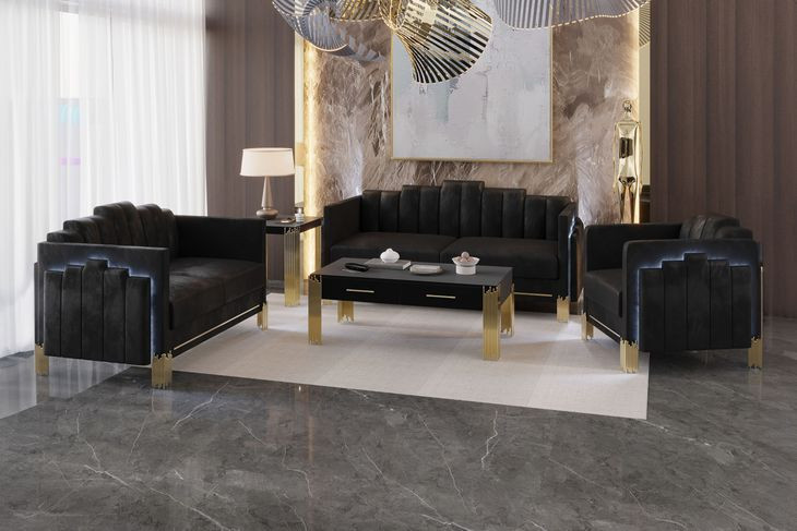 Empire Black Rectangular Console Table