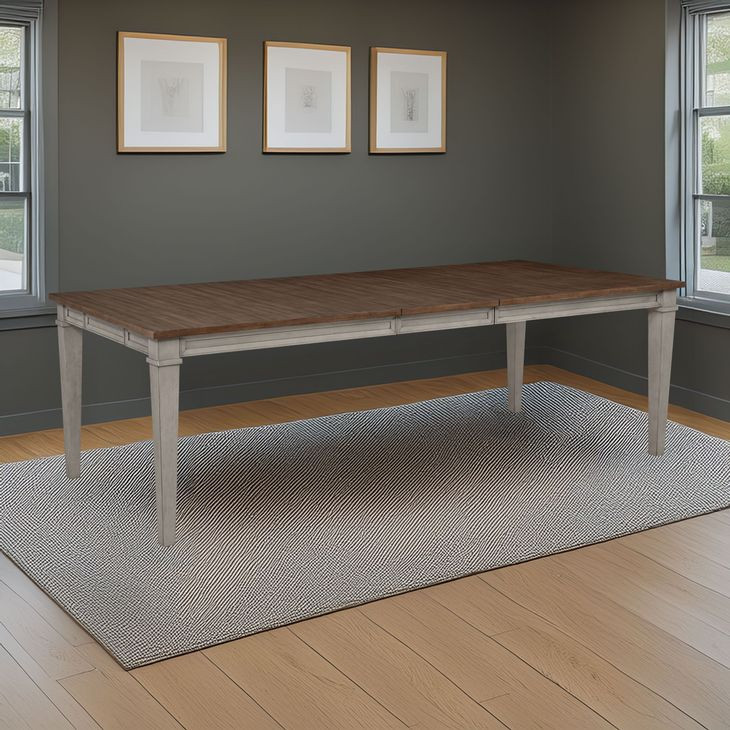 Mariana Vintage Cream 96" Extendable Rectangular Dining Room Set