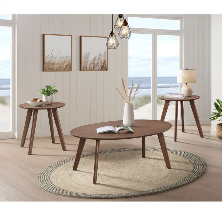Nicco Walnut 3 Piece Occasional Table Set