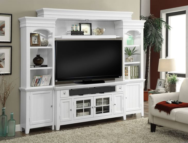 Tidewater Vintage White 3 Piece Small Entertainment Wall