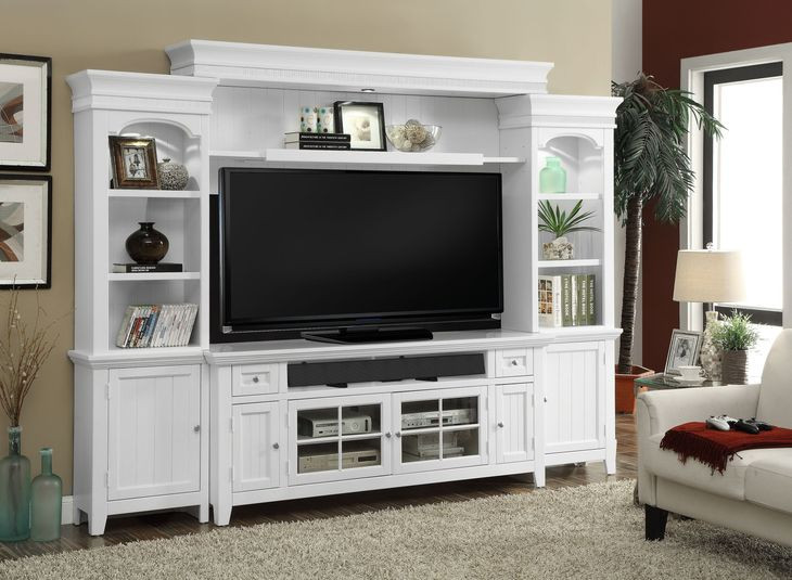 Tidewater Vintage White 3 Piece Large Entertainment Wall