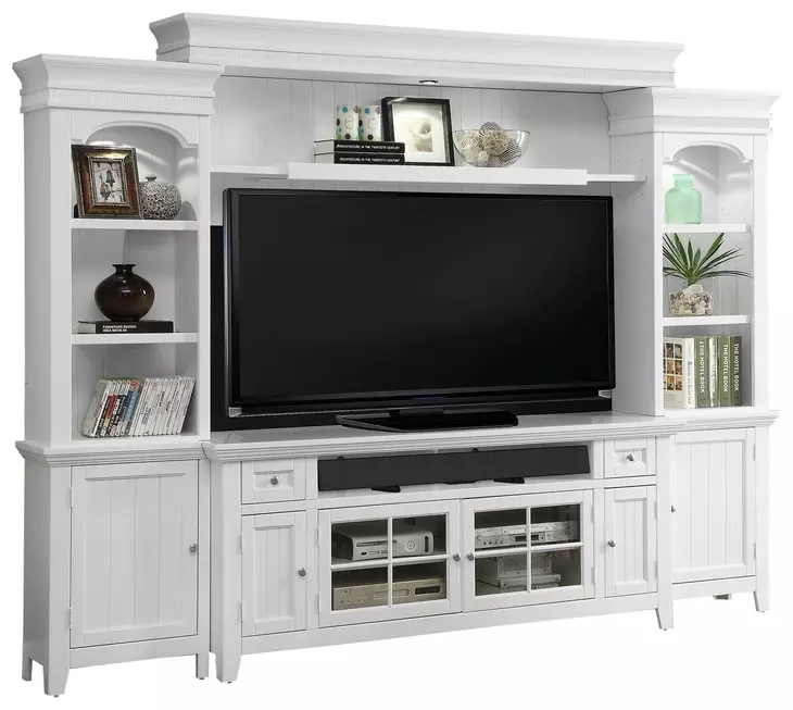 Tidewater Vintage White 3 Piece Large Entertainment Wall