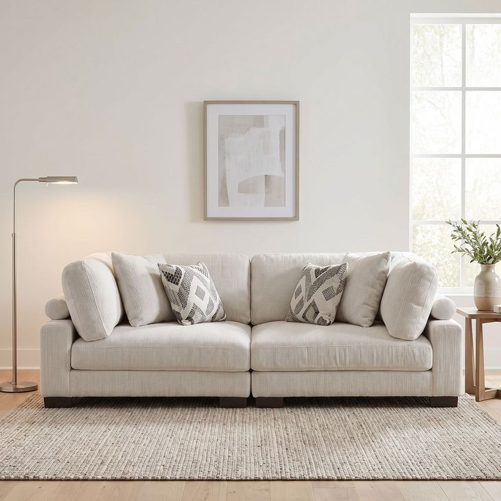 Tinley Beige 90" Loveseat