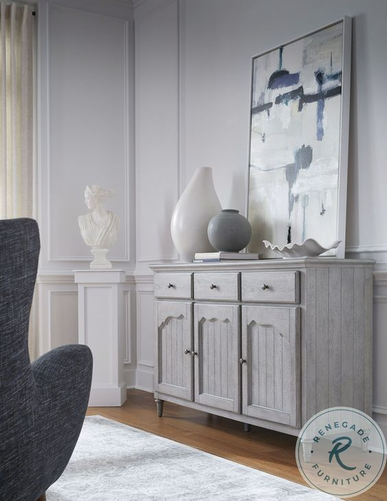 Norellan Light Gray 3 Door Credenza