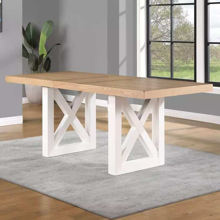 Magnolia Brown 80" Extendable Rectangular Counter Height Dining Table