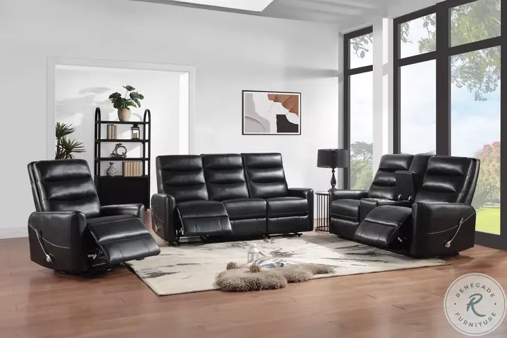 Takami Black Swivel Recliner