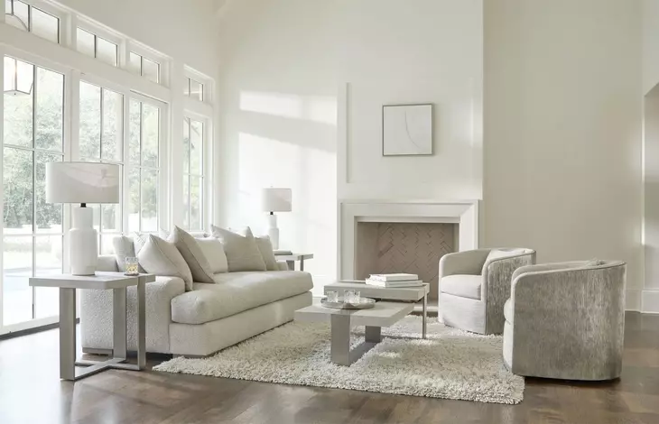 Tempo Larza and Satin Nickel Rectangular Cocktail Table