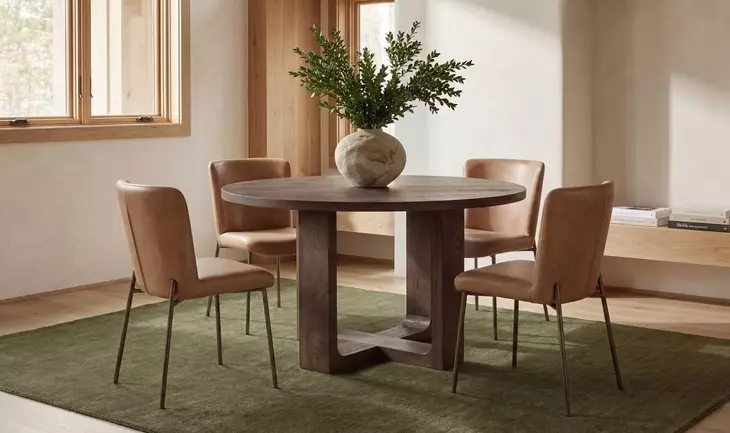 Hayes Rustic Brown Round Dining Room Set