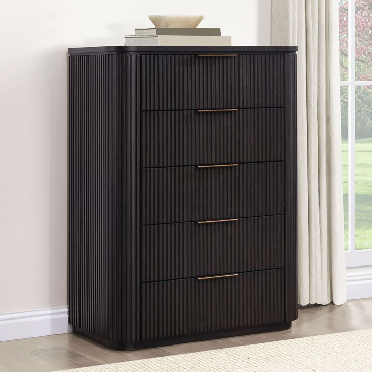 Henry Espresso 5 Drawer Chest