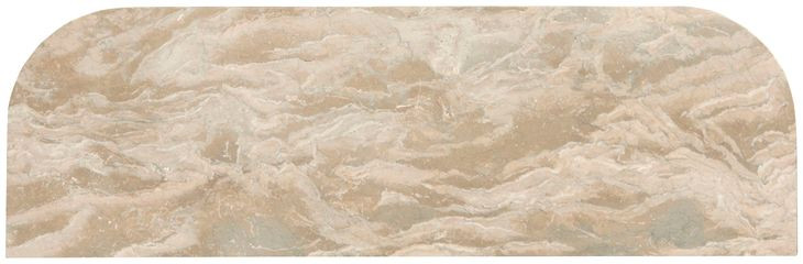 Mcpherson Burnt Umber Demilune Marble Top Sofa Table