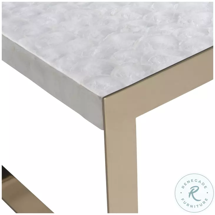 Aster Brass And Capiz Cocktail Table