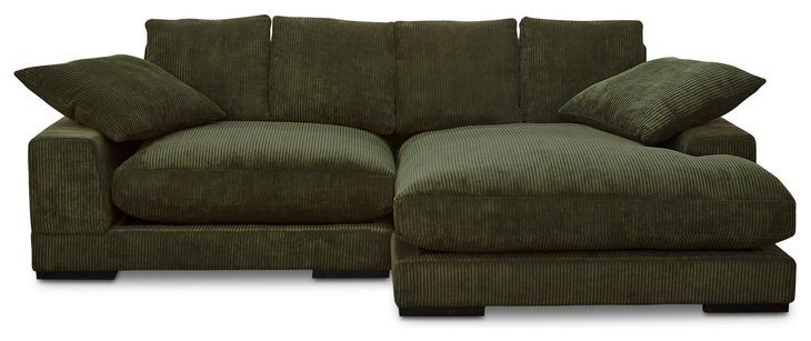 Plunge Dark Green 2 Piece Modular Sectional with Pillows