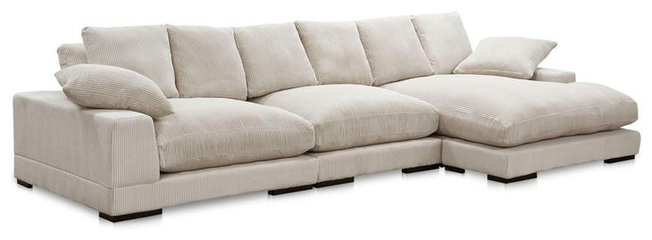 Plunge Cappuccino 3 Piece Modular Large Sectional with Pillows