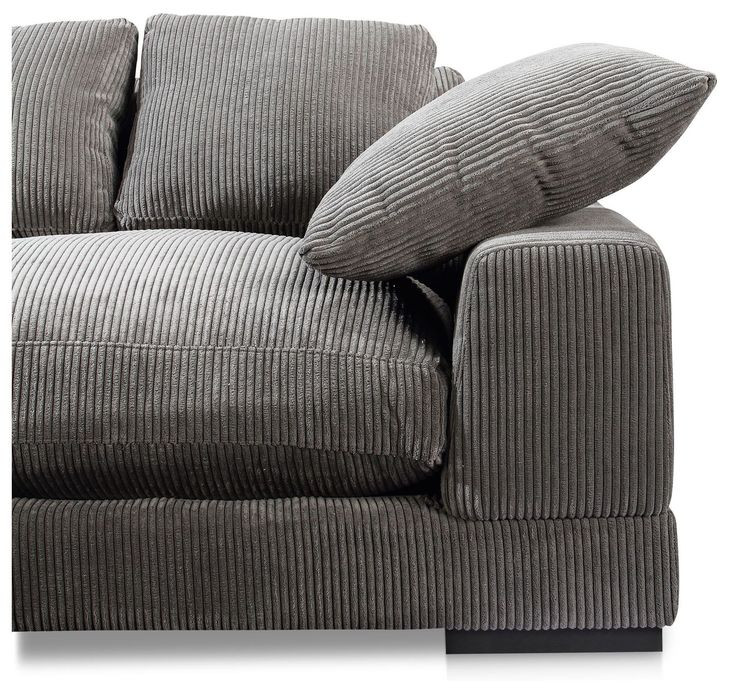 Plunge Charcoal 3 Piece Modular Large Sectional with Pillows